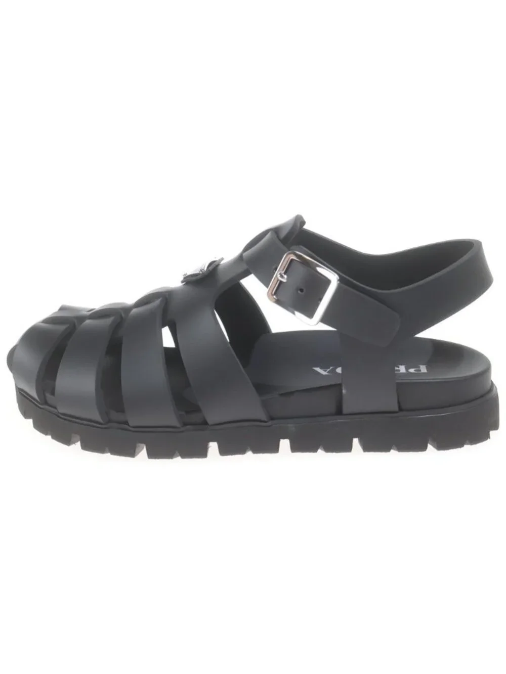 Prada Rubber Fisherman Sandals Black